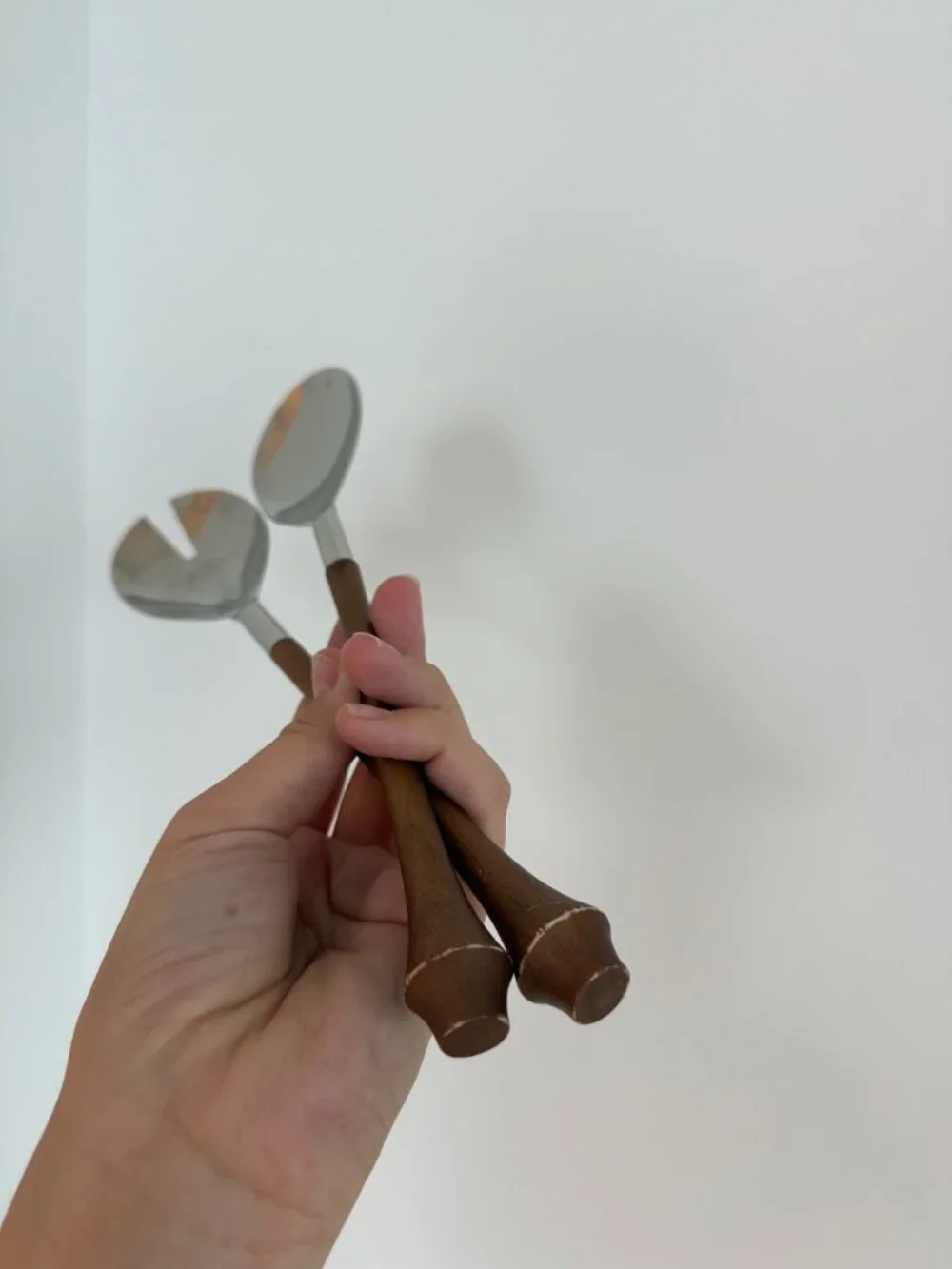 Stainless Steel & Ash Wood Serving Utensils